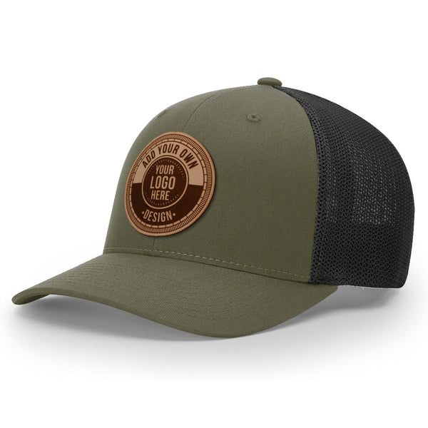 Custom Leather Patch Richardson 112 Trucker Hat – Tailored Cap Co