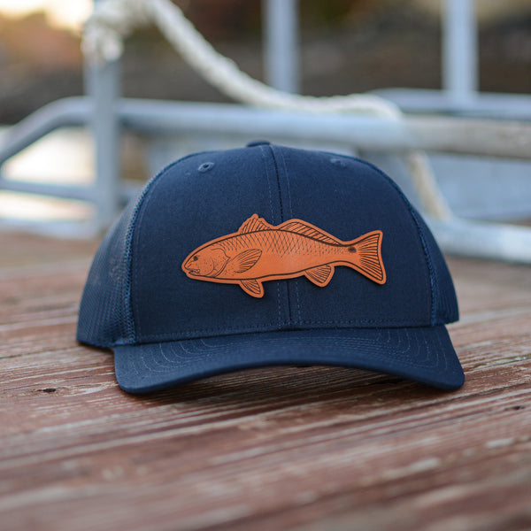 Texas Redfish Trucker Hat Laser Engraved Patch Hat Texas Redfish