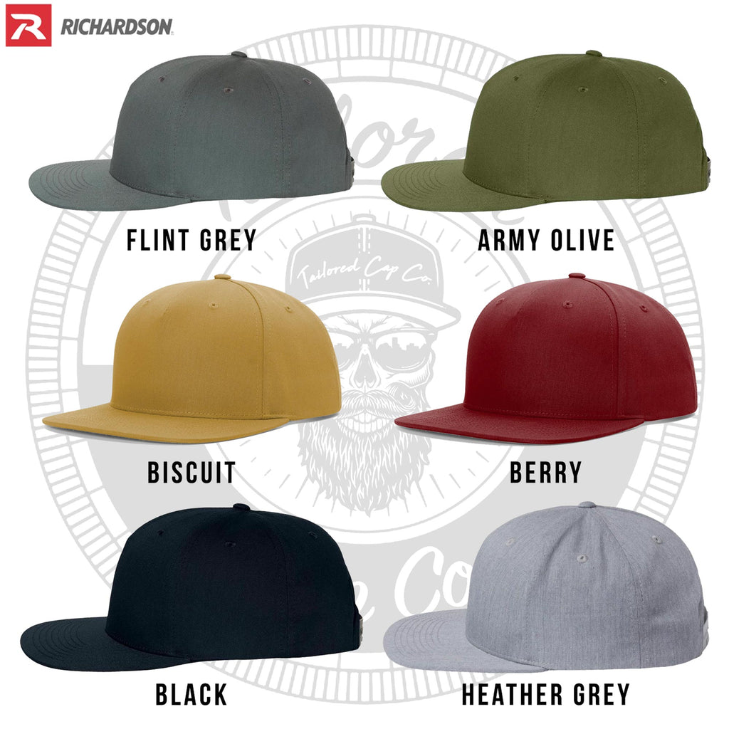 Custom Leather Patch Richardson Co Bill 255 Hat Cap Tailored Flat – Snapback