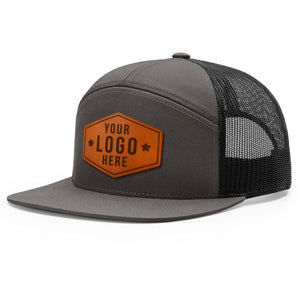 custom richardson 168 leather patch trucker hat