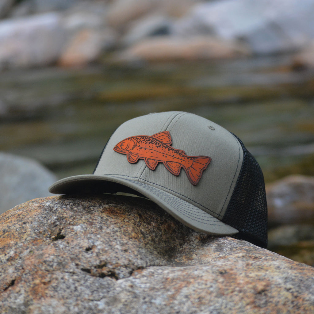 Brook Trout Leather Patch Hat