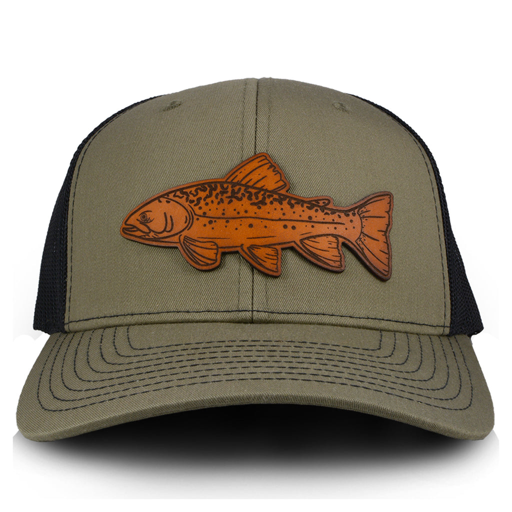 Brook Trout Leather Patch Hat
